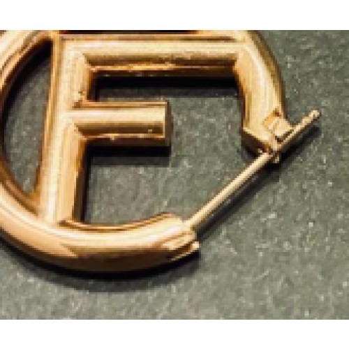 FENDI F Is Fendi Hoop Earrings Logo Gold Tone Pair Women’s Accessories Italy