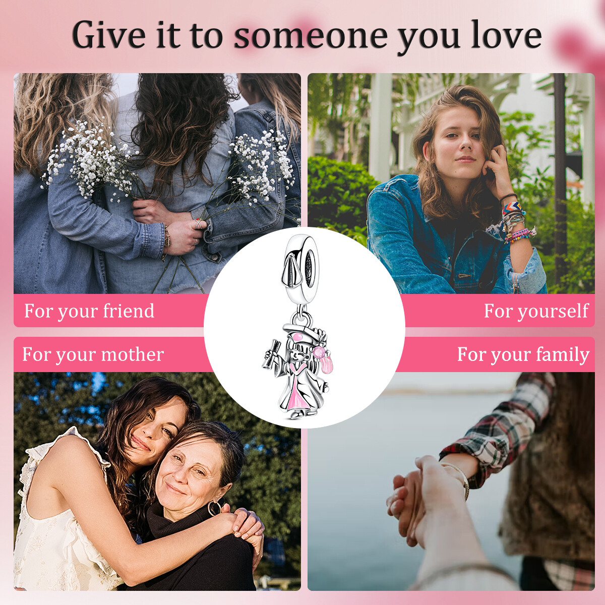MULA 925 Sterling Silver DIY Charm CZ Graduation Girl Pendant for Women Bracelet