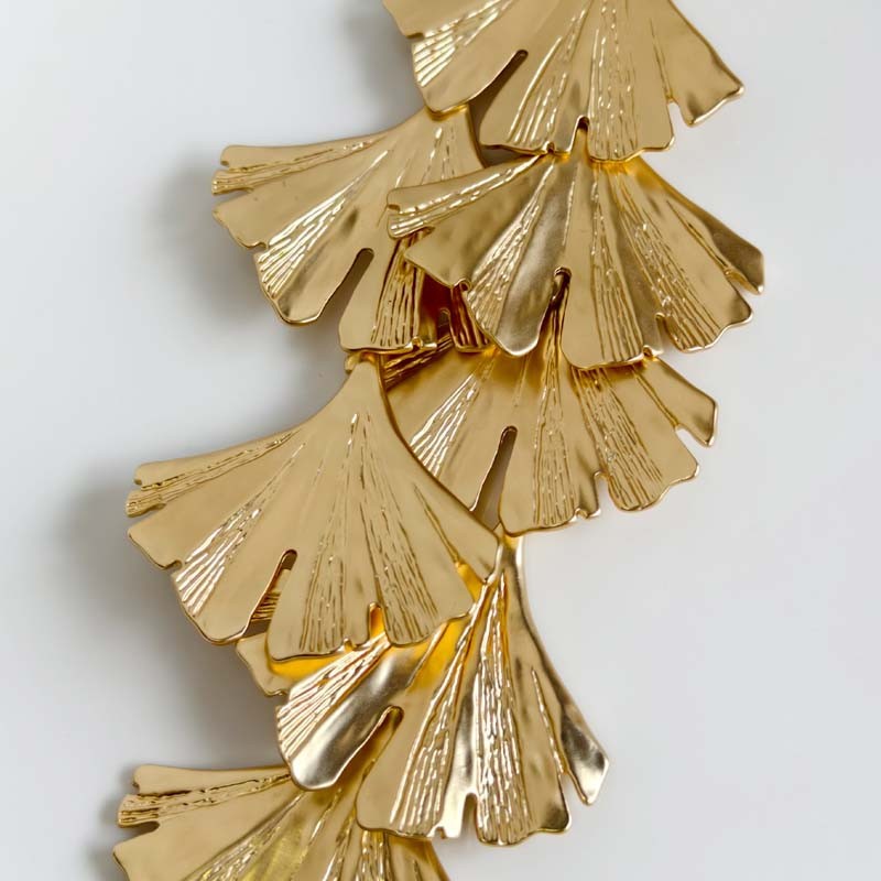 17″ Chicos Ginkgo Leaf Pendant Statement Necklace Women Party Vacation Jewelry