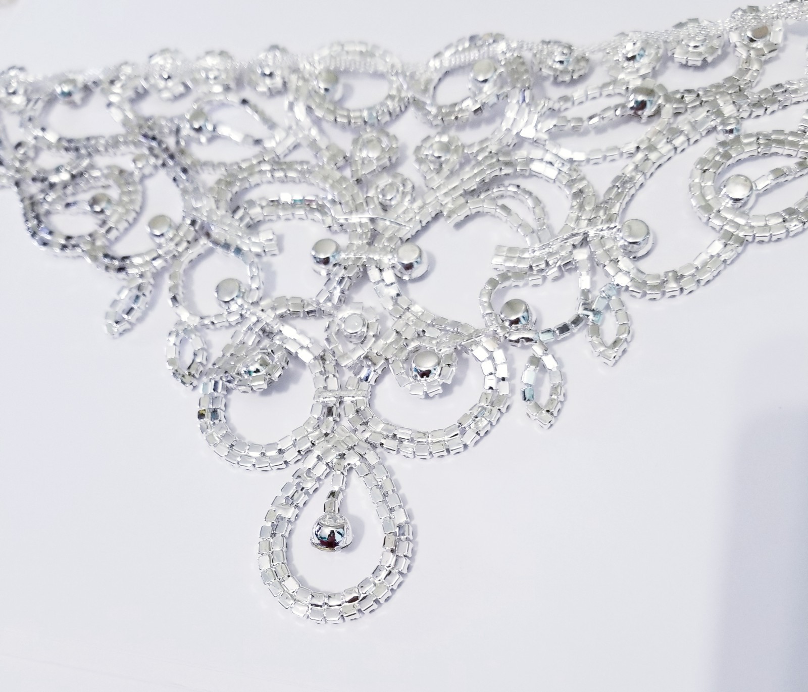 Clear Crystal Choker Rhinestone Crystal Necklace Bridal Prom Pageant Jewelry