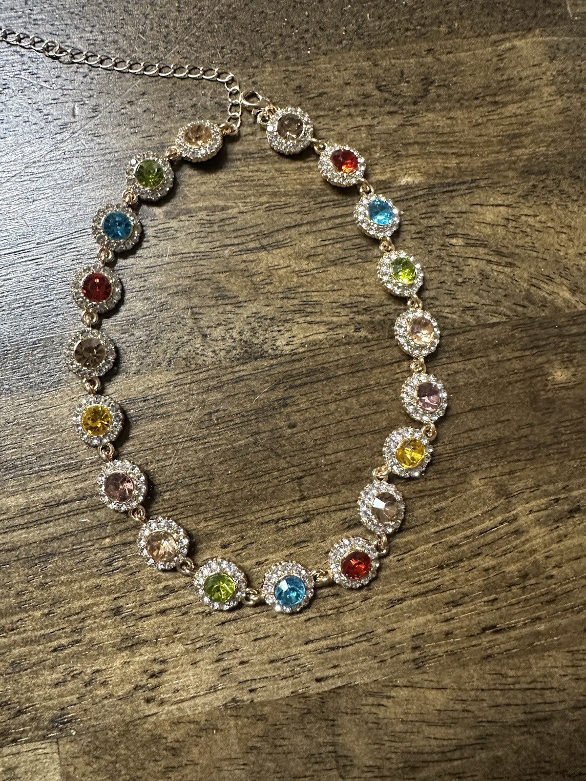 Free People Multicolor Jewel Rhinestone Gold Boho Choker Iris Necklace Jewelry