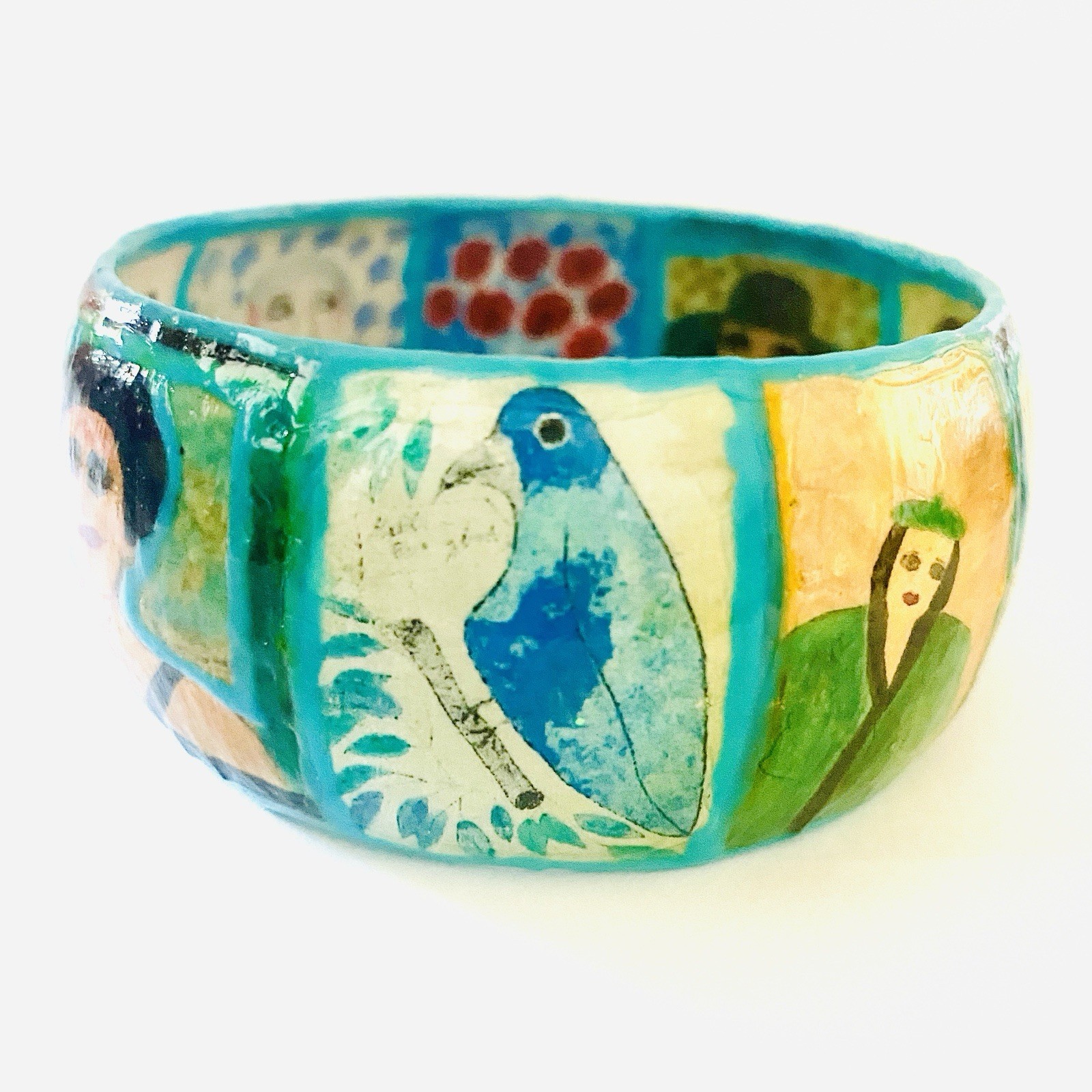 Handmade Artist L.eeGodie By Julie Decoupage Bangle Bracelet