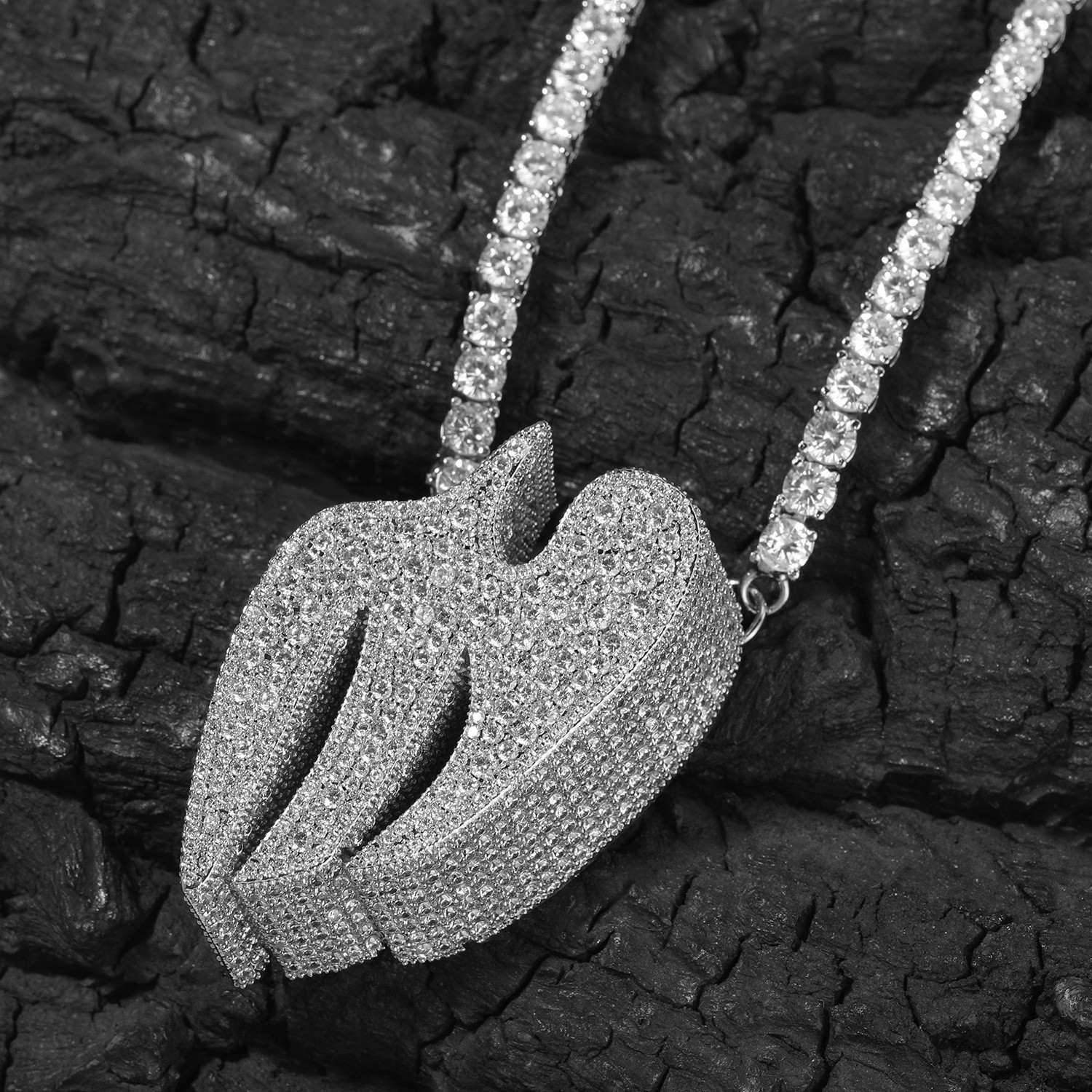 Hip Hop Jewelry Swallow Pendant Tennis Chain Necklace Gold Filled Cz Accessories