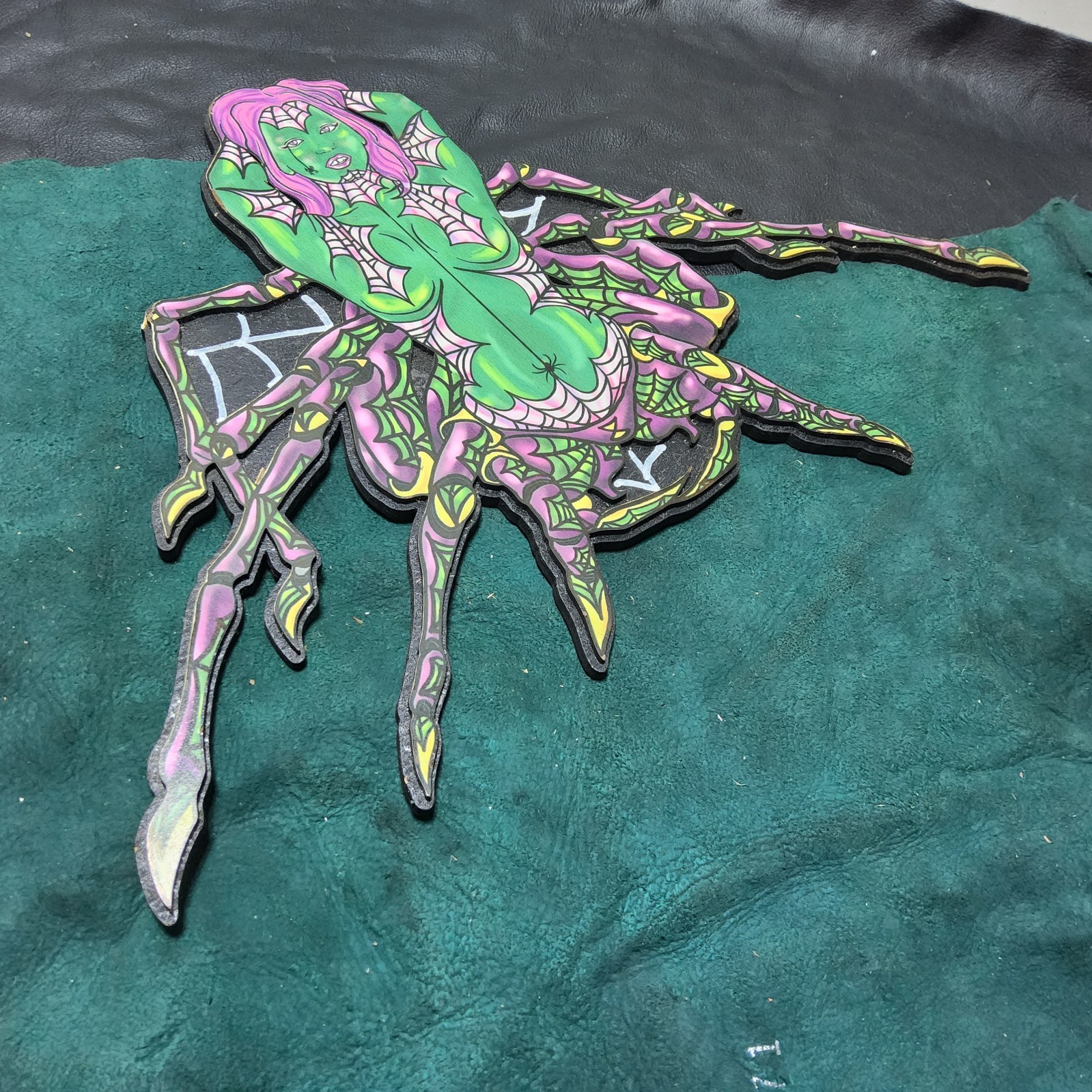 Bundle spider queen art magnets arachnid web earrings necklace goth pinup scifi