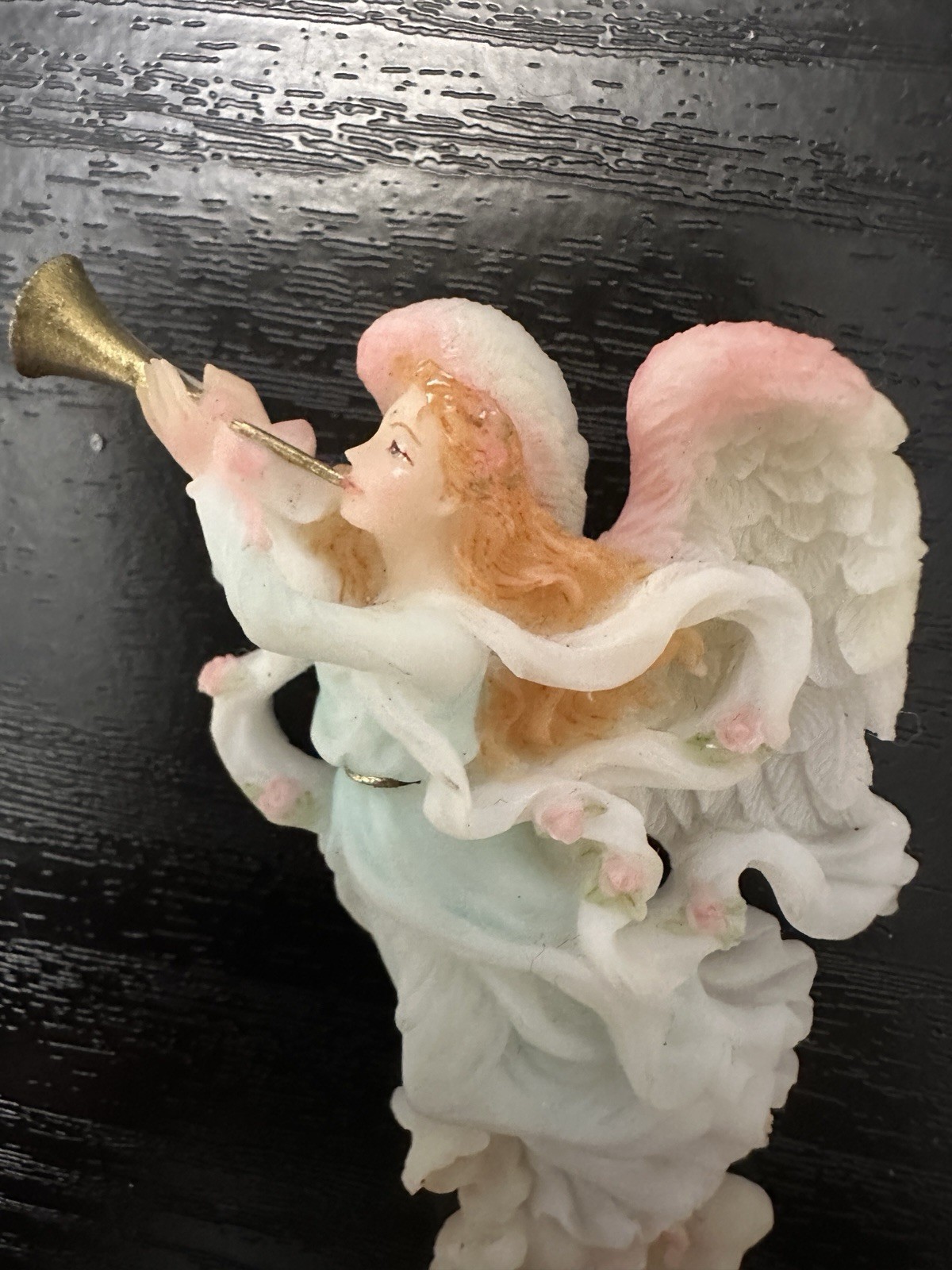 Roman Inc Angel Brooch Pin 2000 Christmas Trumpet Holiday Pastel Resin