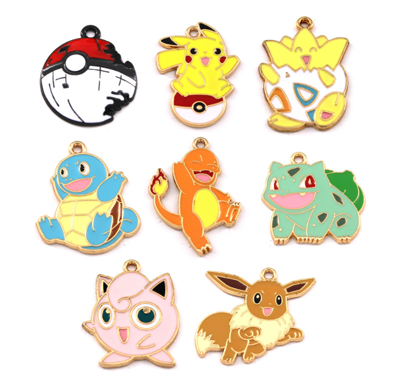 New 80 Pcs Japanese Anime Mixed Enamel Charms Metal Pendants DIY Jewelry E50