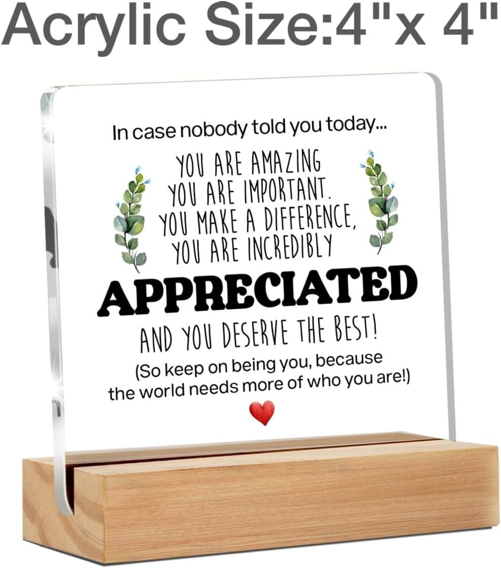 Chic 4×4 Motivational Desk Sign – Thoughtful Thank You Gift for Any Occasion