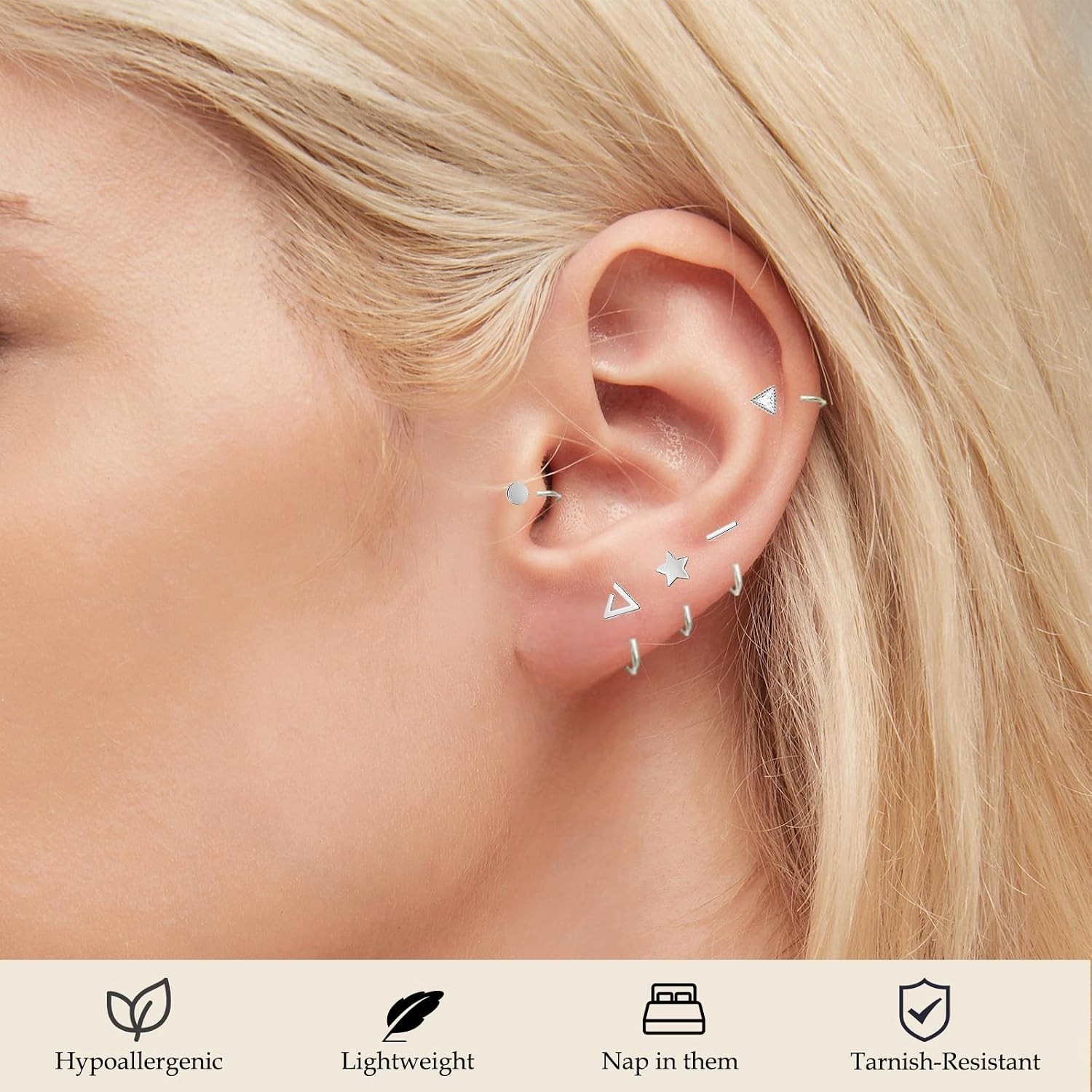 Half Hoop Huggie Earrings for Women Gold Silver Plated Ardant Backless Earrings