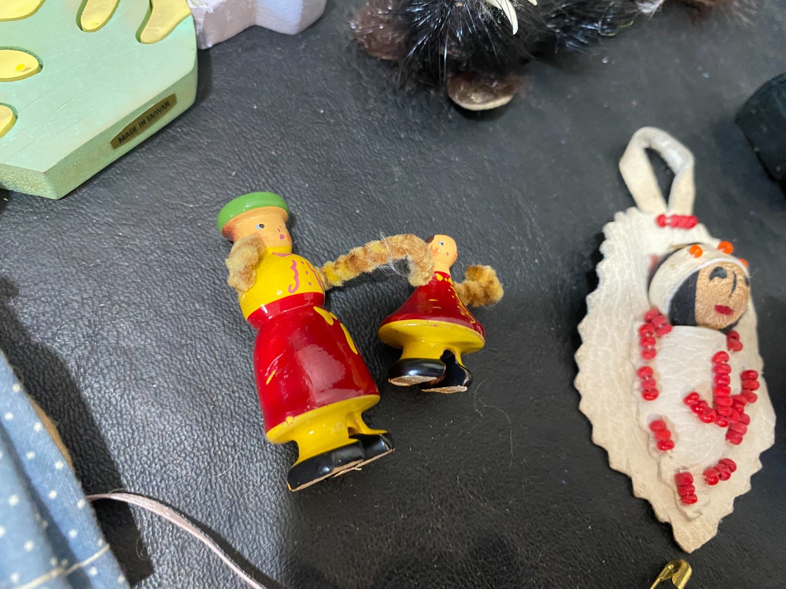 Farrell’s doll hat enamelware plate figures pins brooch teddy bear toy lot