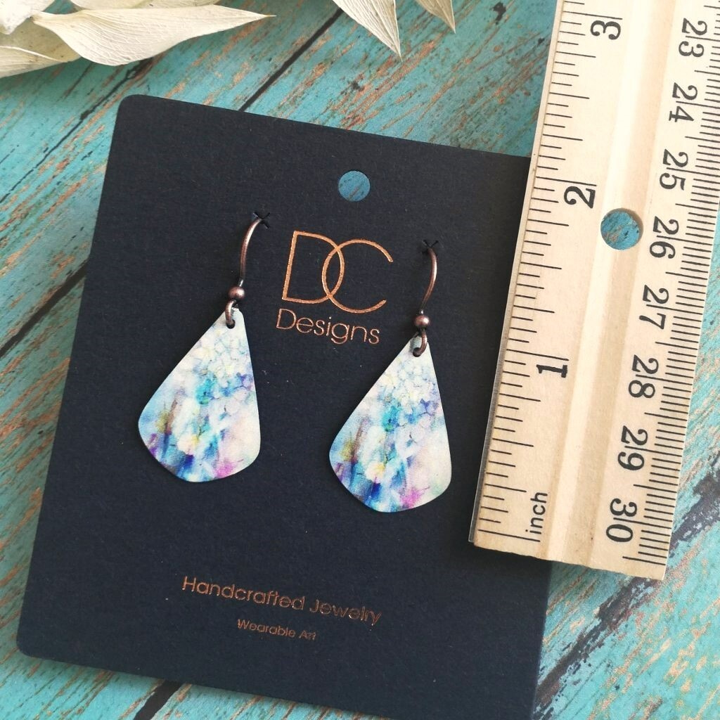 DC Designs Pastel Watercolor Art Print Teardrop Earrings 18NJE Unique Modern