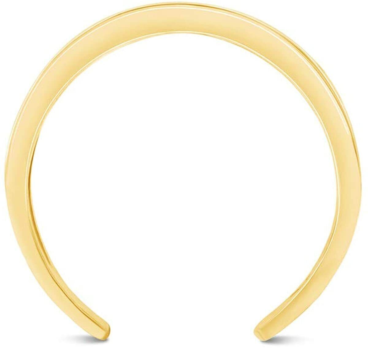 Simulated Diamond Emerald Channel Set 14k Gold Plated Adjustable Toe Ring