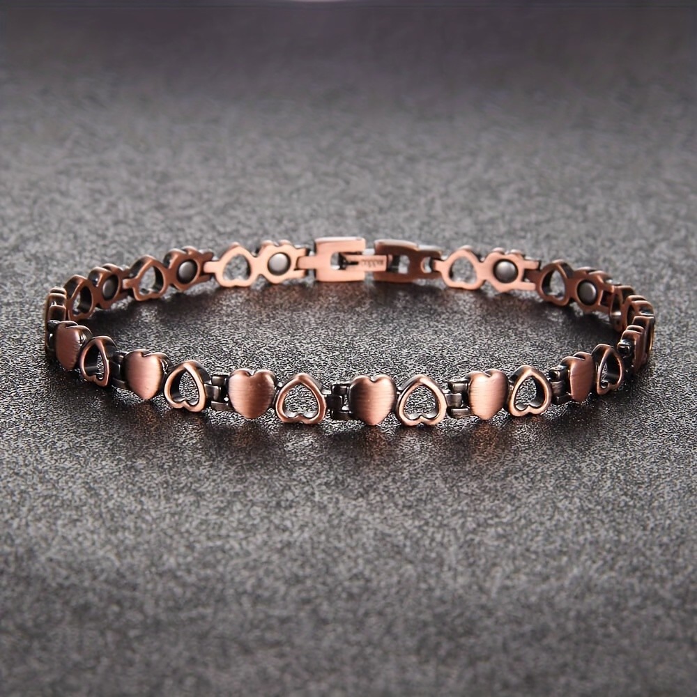 Vintage Heart Design Magnetic Anklet Bracelet for Women Daily Wear,Jewelry Gift