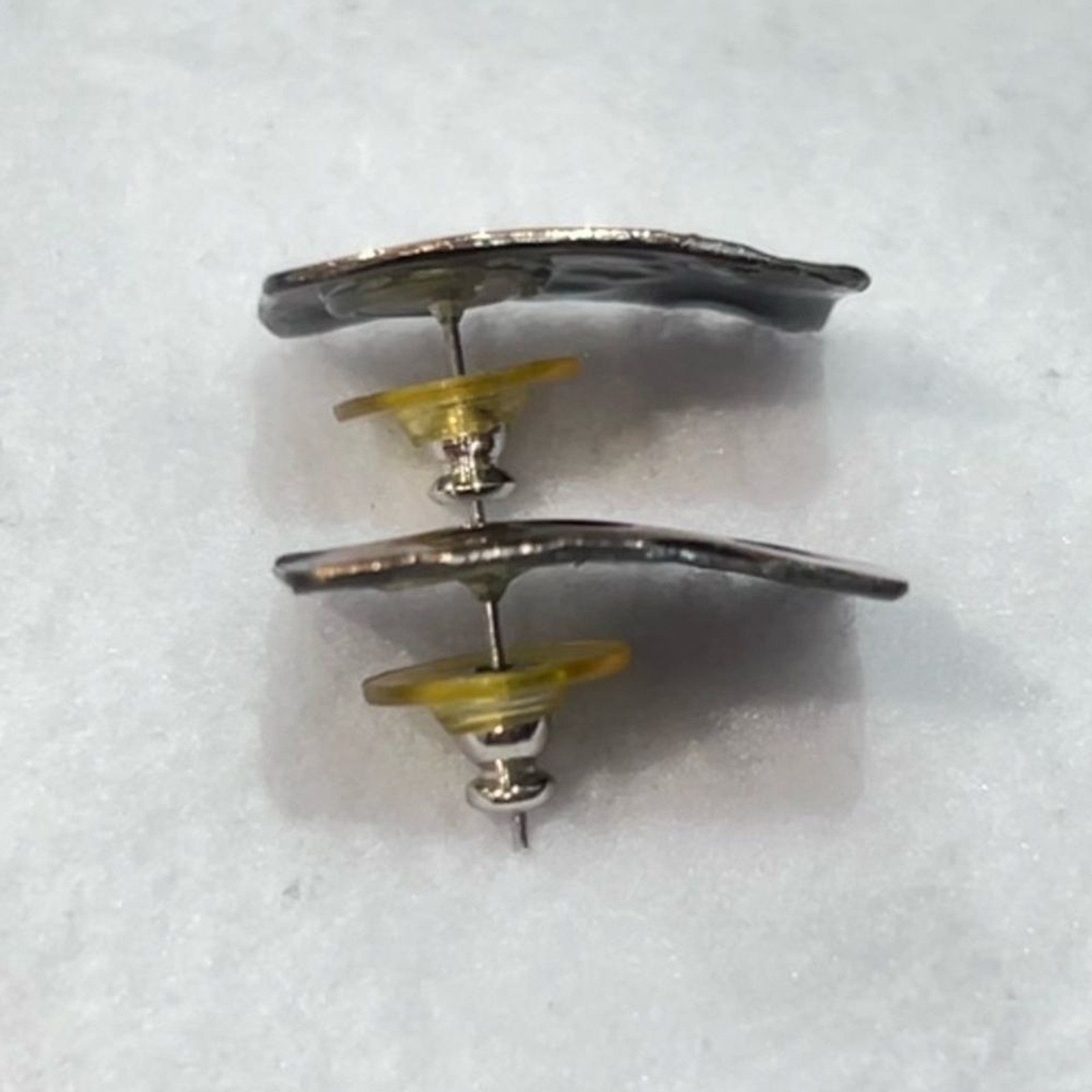 Copper and Black Textured Earrings