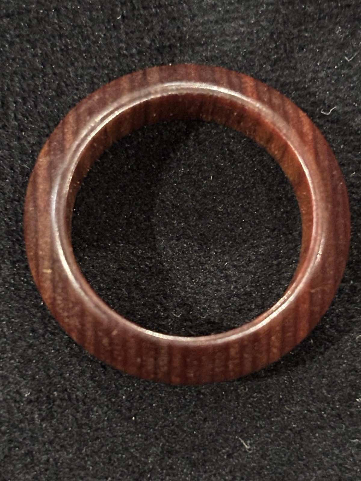 Rosewood Style Wood Ring Size 8.5 Brown Rounded Band 7.5mm