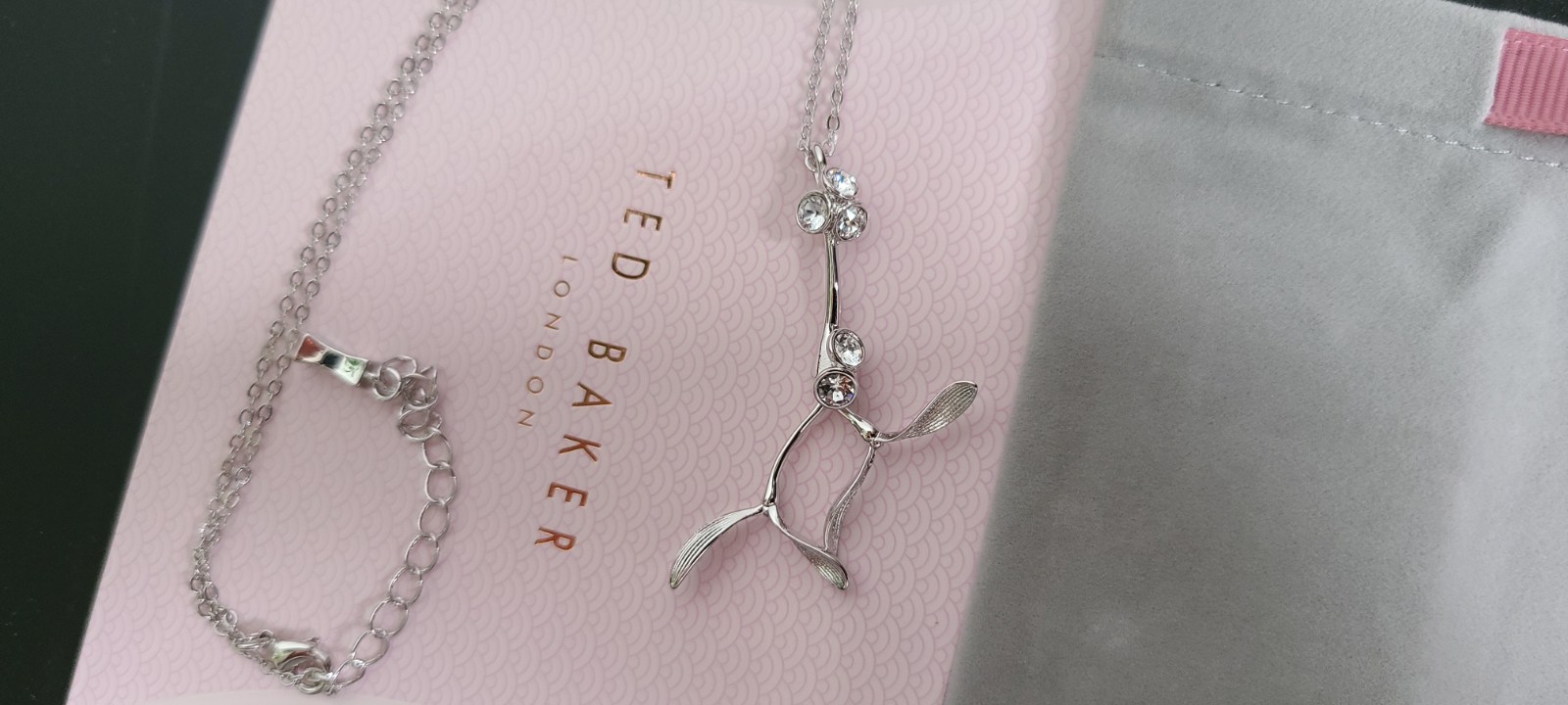 Ted Baker Silver tone Necklace Pendant Jewellery. New without tags.