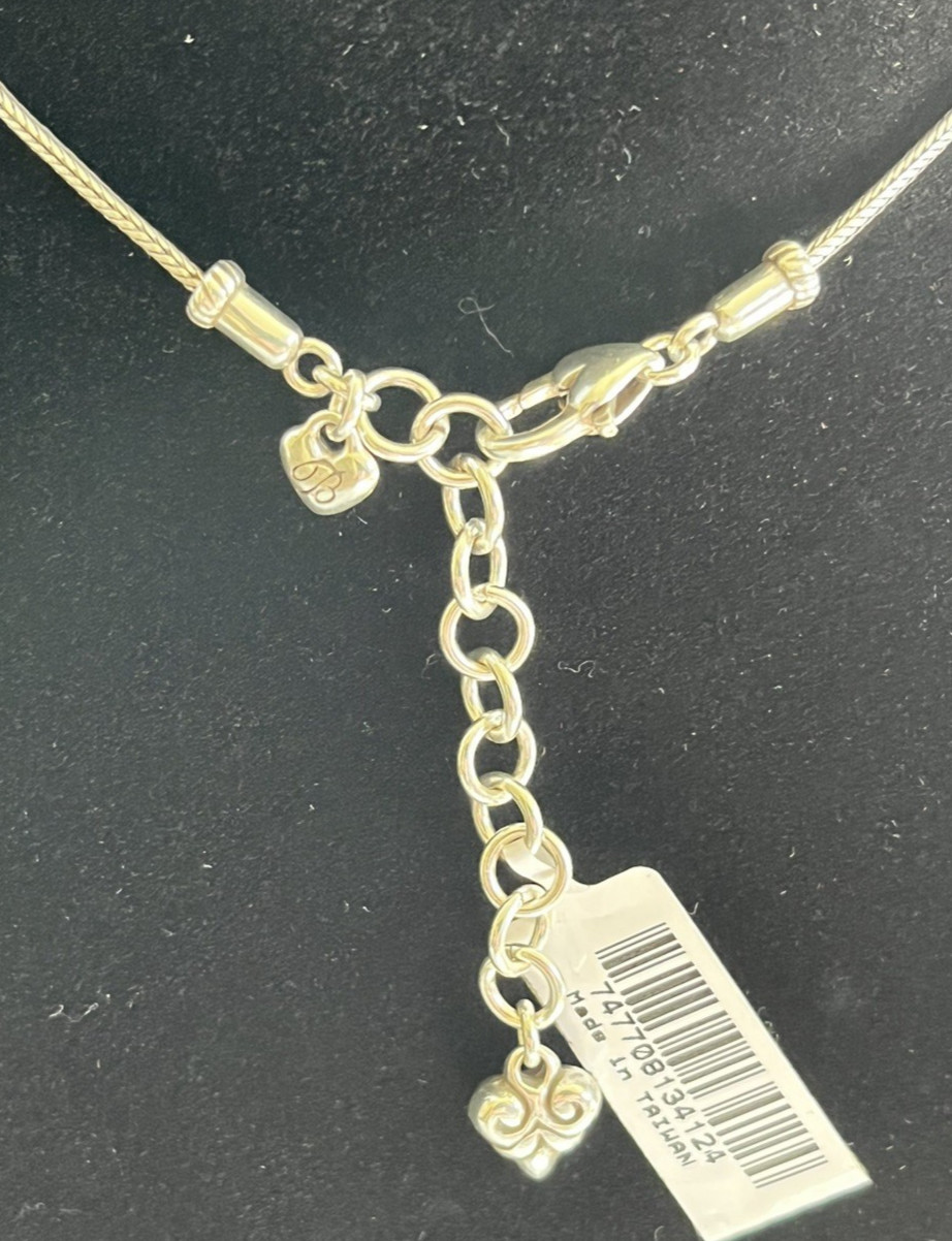 Brighton Openwork Heart Pendant Necklace Geneva Collection Silver Tone 18″