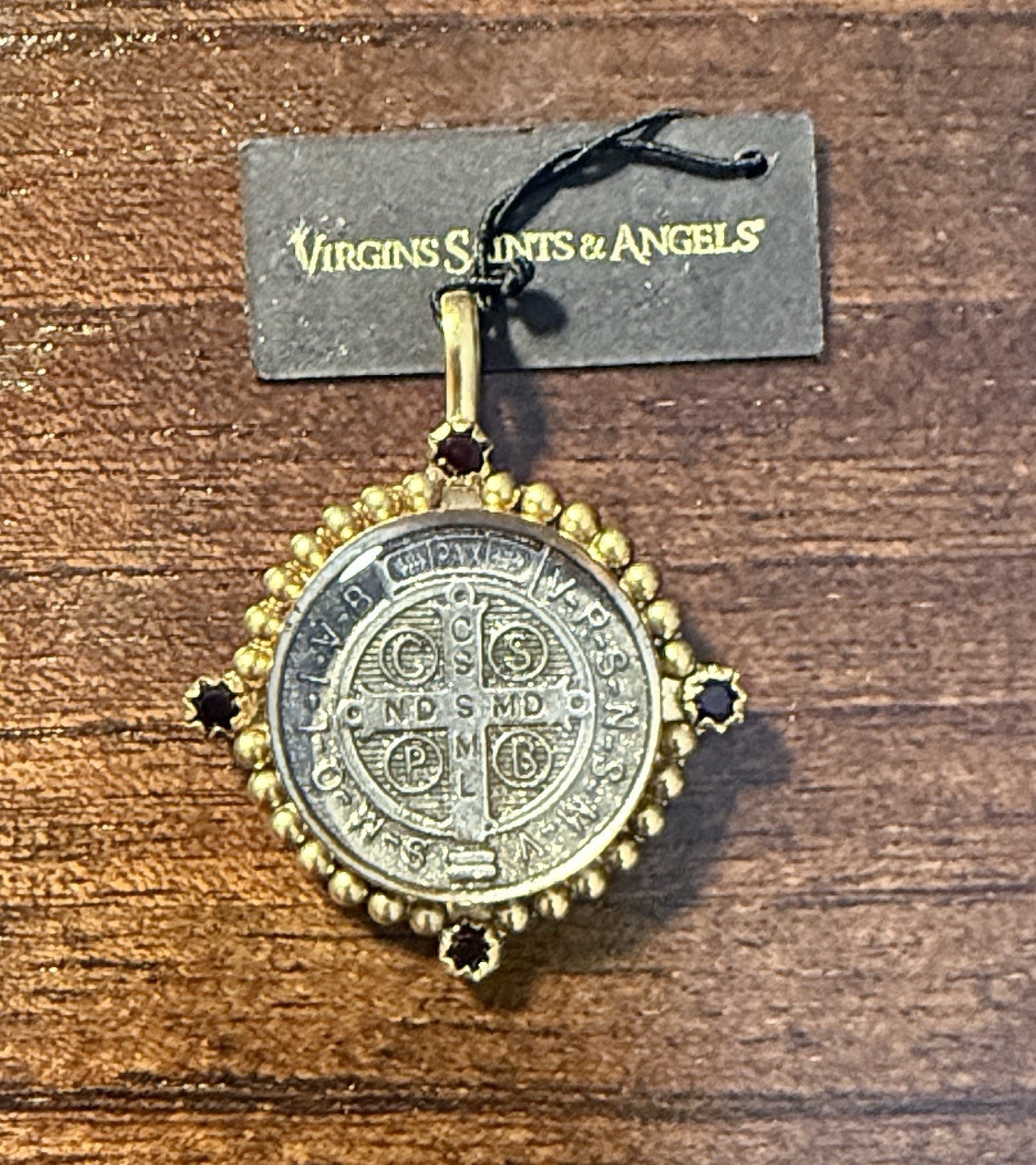 Virgins Saints & Angels VSA Bespoke San Benito Gold Medallion Garnet NWT