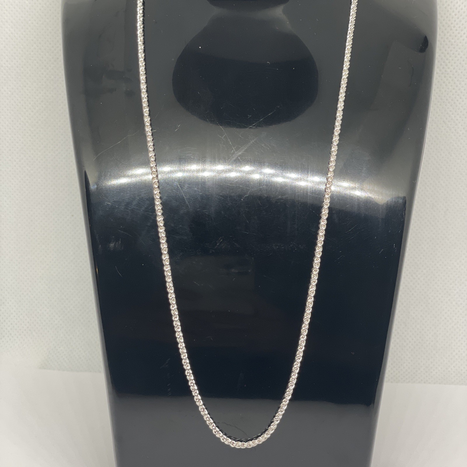 925 Sterling Silver Spiga Wheat Chain Necklace Length 18 Inch A7