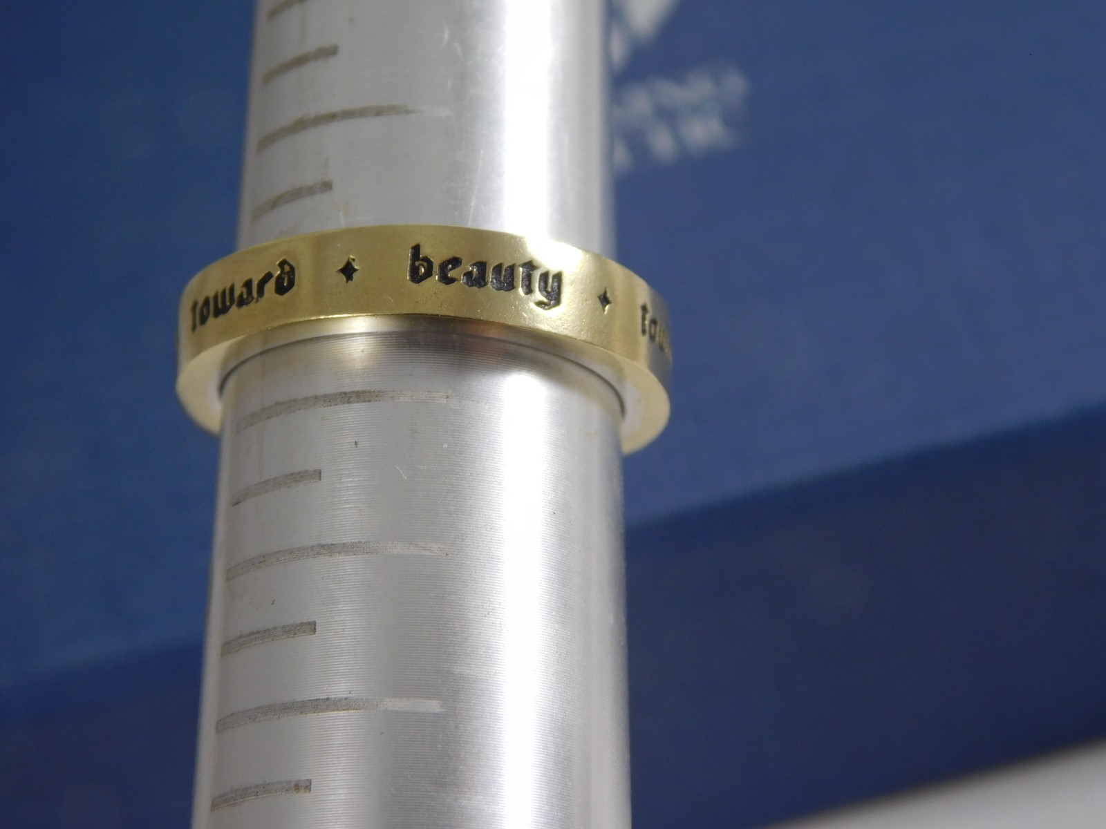 WAXING POETIC Sterling Silver Brass Guidance Wonder Toward Beauty Love Ring sz 9