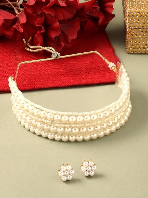 Traditional Kundan Choker Jewelry Set Gold Plated Indian Bridal Wedding Women