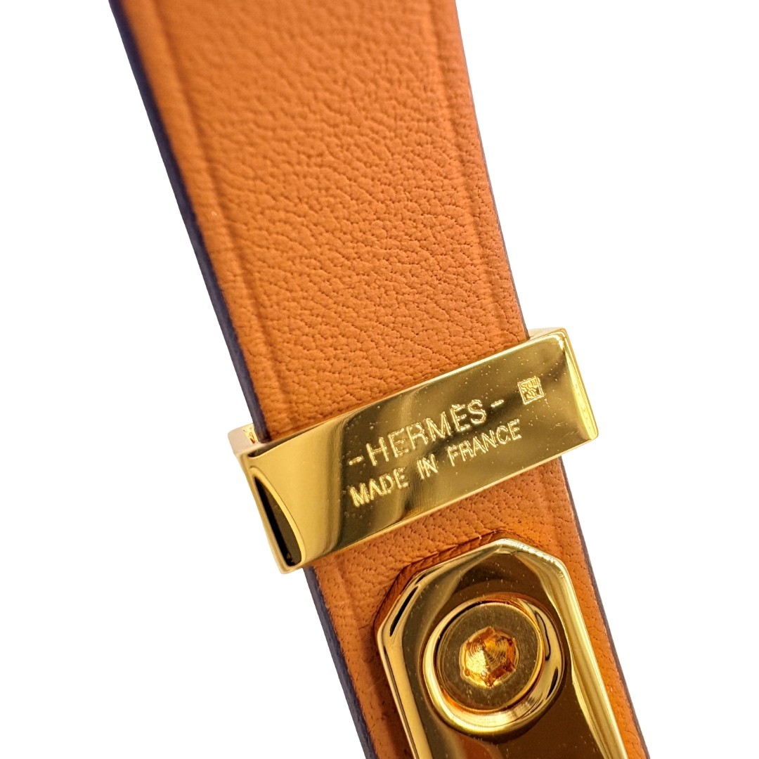 Authentic HERMES T2 As de Coeur Y Stamp Bracelet Red Leather #36638568