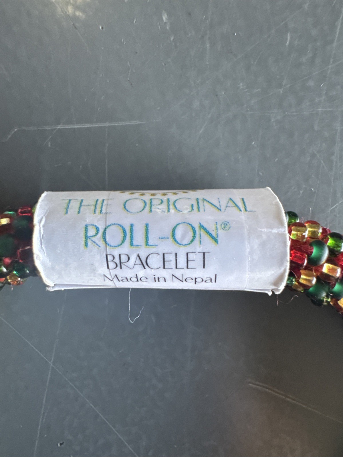Aid Through Trade Roll-On® Bracelet “Nutcracker Speckled” Glass Beads ~Nepal~