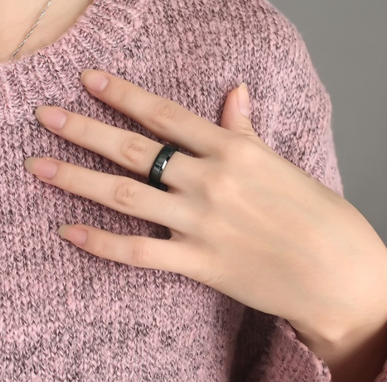 6mm Women Men Black Titanium Stainless Wedding Lover Couple Ring Gift Sz 5-13