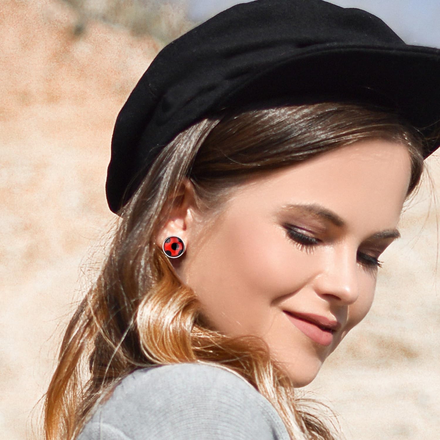 Charming Red and Black Ladybug Earrings – Whimsical Fashion for Any Event