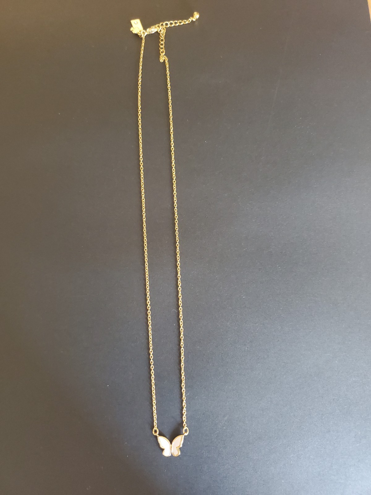 Kate Spade Gold Tone Butterfly Necklace New Without Tag