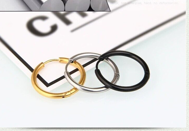 Titanium Steel Hoop Earrings Women Men Earrings Unisex Pair Thin Huggie