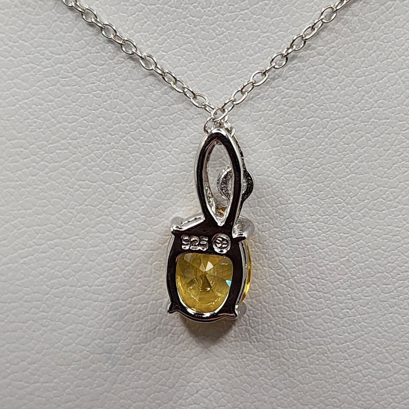 925 NEW Sterling Silver Pendant &Earrings Set Created Topaz &CZ