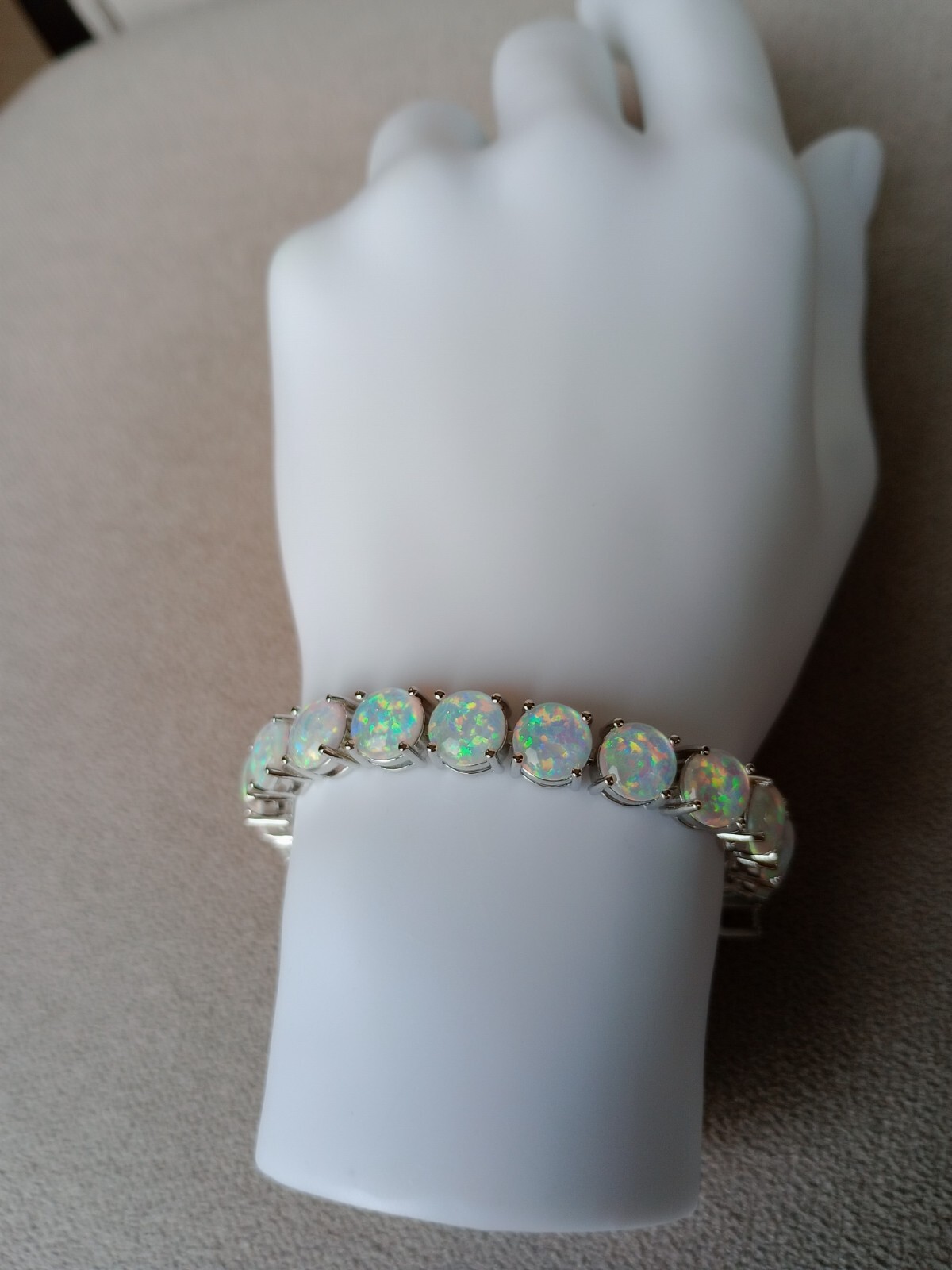 Pink Opal Tennis Bracelet | Opal Bracelet | Opal | October Birthstone, Silver