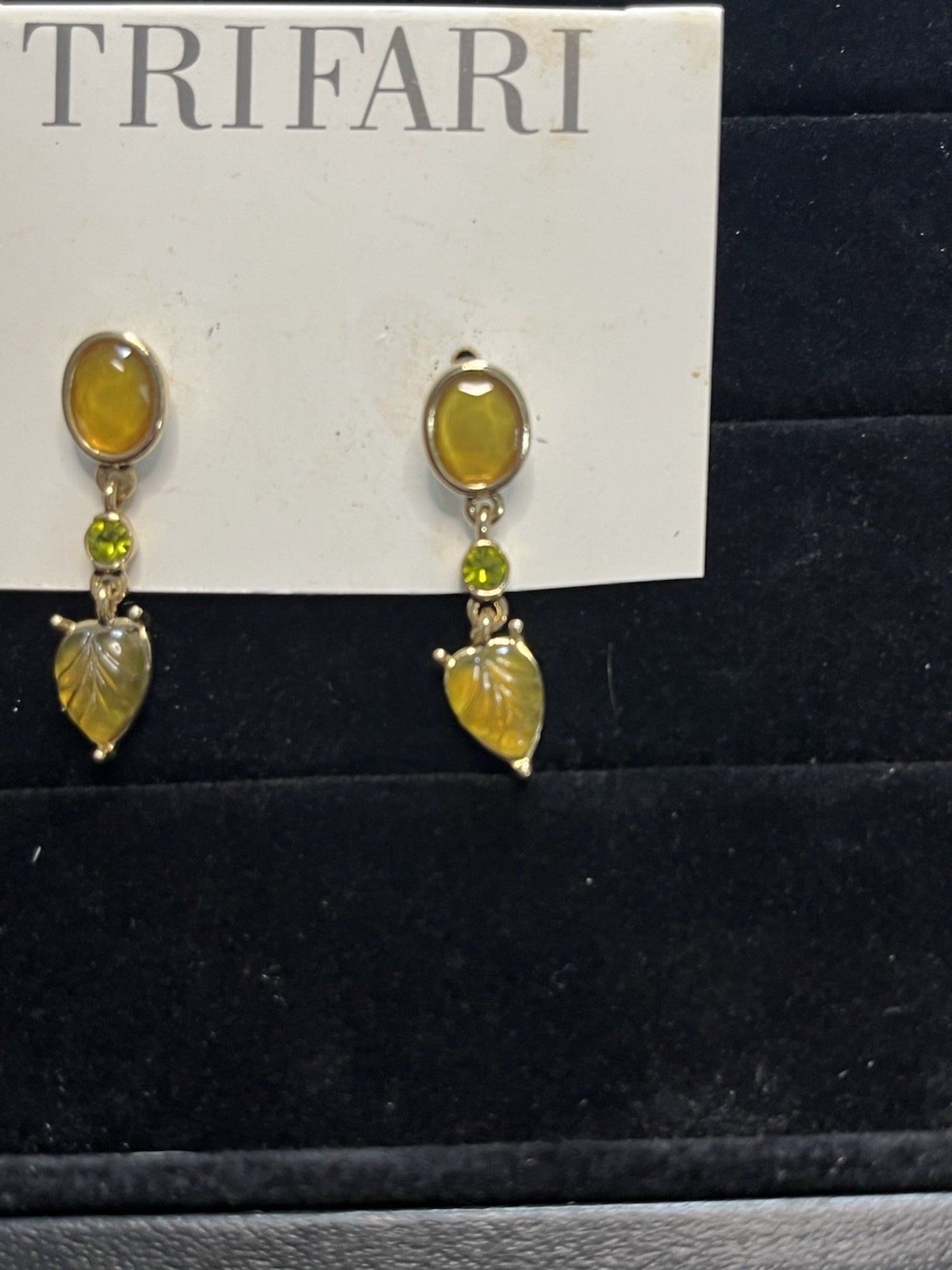 Trifari Earrings Gold Tone Posts New with Tag Fashion Earrings
