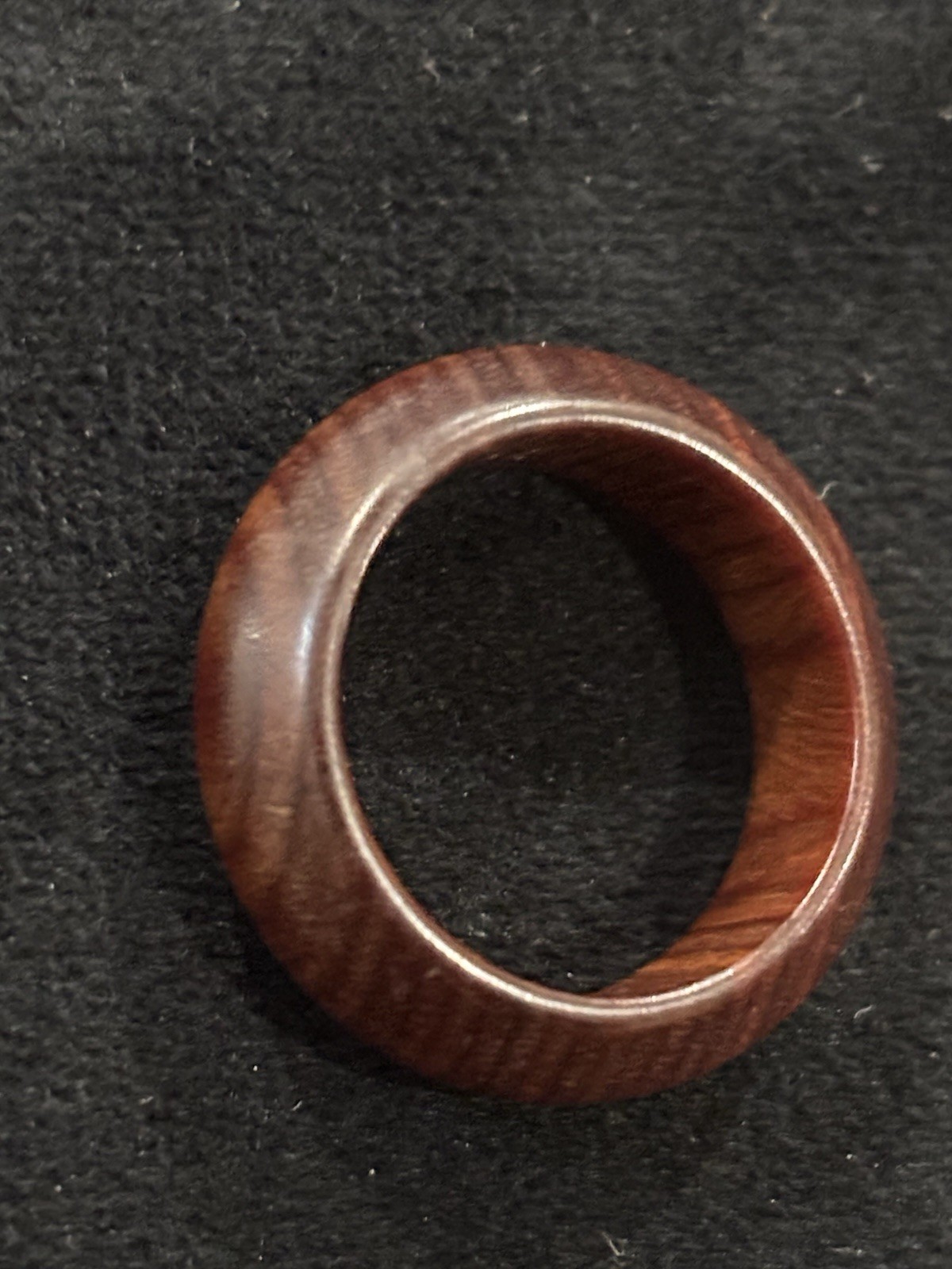 Rosewood Style Wood Ring Size 8.5 Brown Rounded Band 7.5mm