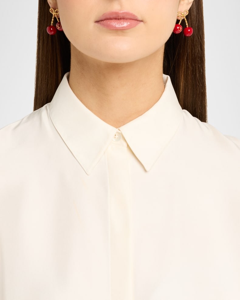 Valentino Cherryfic Metal and Enamel Earrings