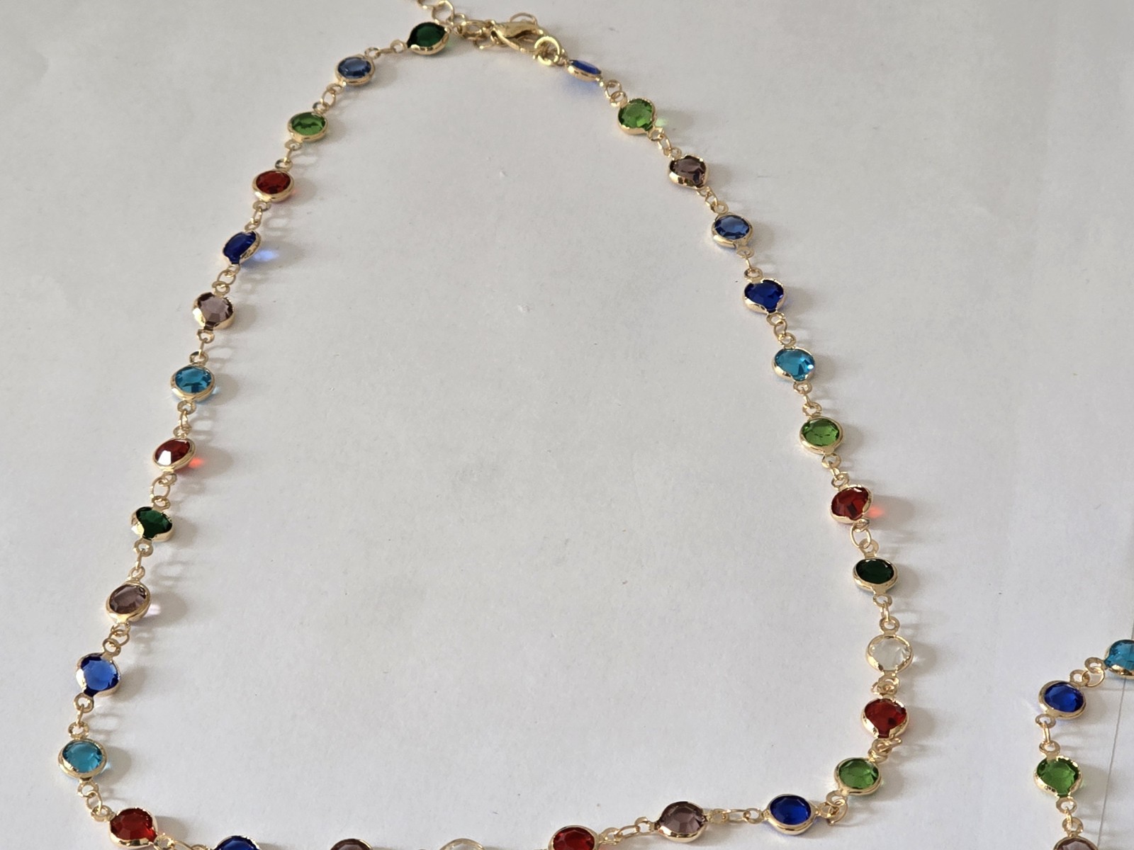 Gemstone Necklace Matching Bracelet Set For Teenage/adults Jewellery Box