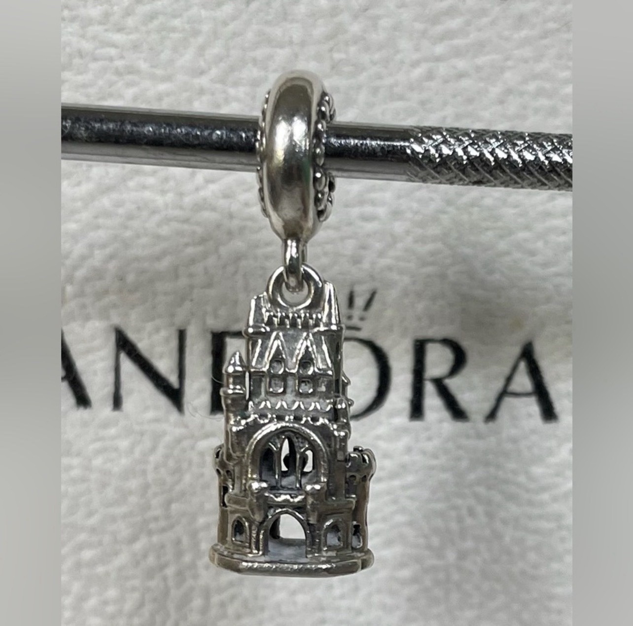 GENUINE 925 Silver Pandora Regal Fairytale Castle Dangle Charm 797651CZ