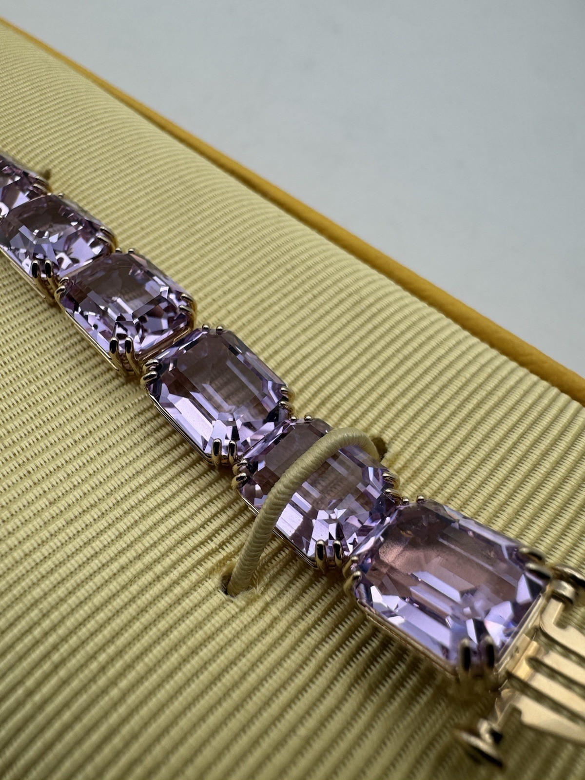 Swarovski Millenia Tennis Bracelet Octagon Purple Crystal Gold Tone