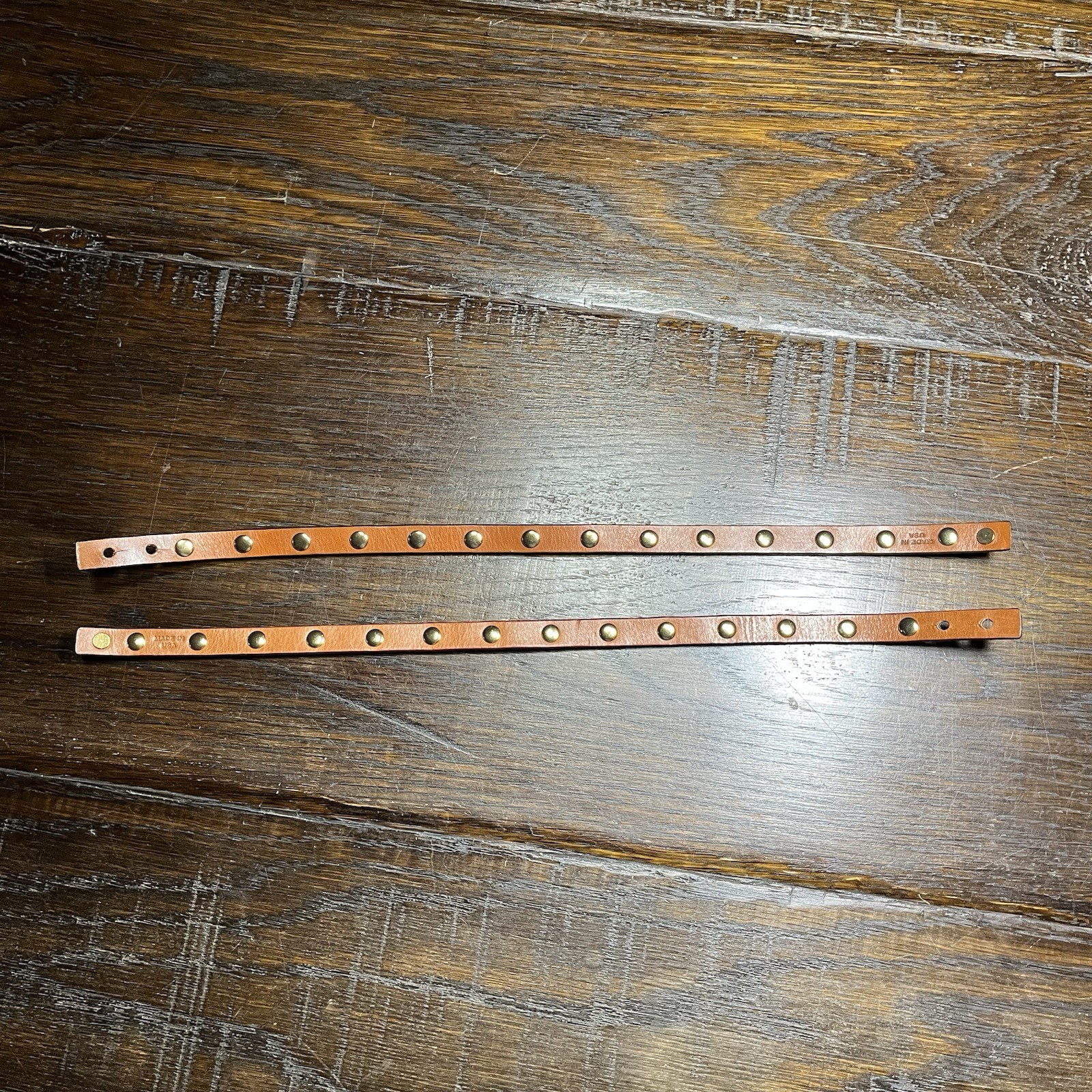 Tory Burch Bracelet Set of 2 Leather Double Wrap Logo Stud Adjustable USA Made