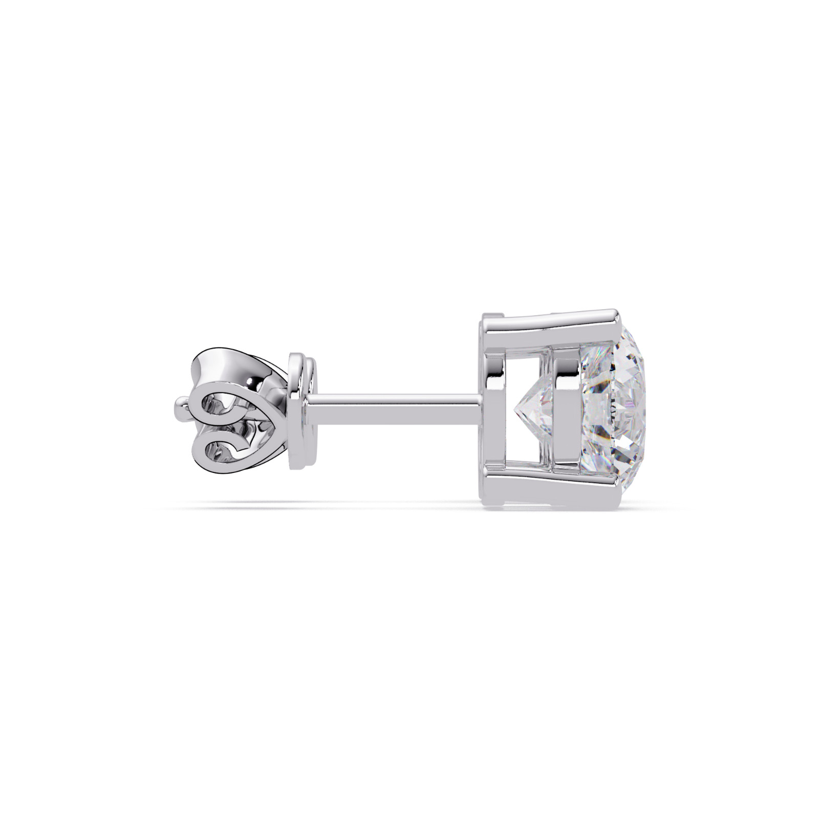 1.00 CTW Round Lab Grown Diamond Stud Earrings VVS 925 Sterling Silver Push Back
