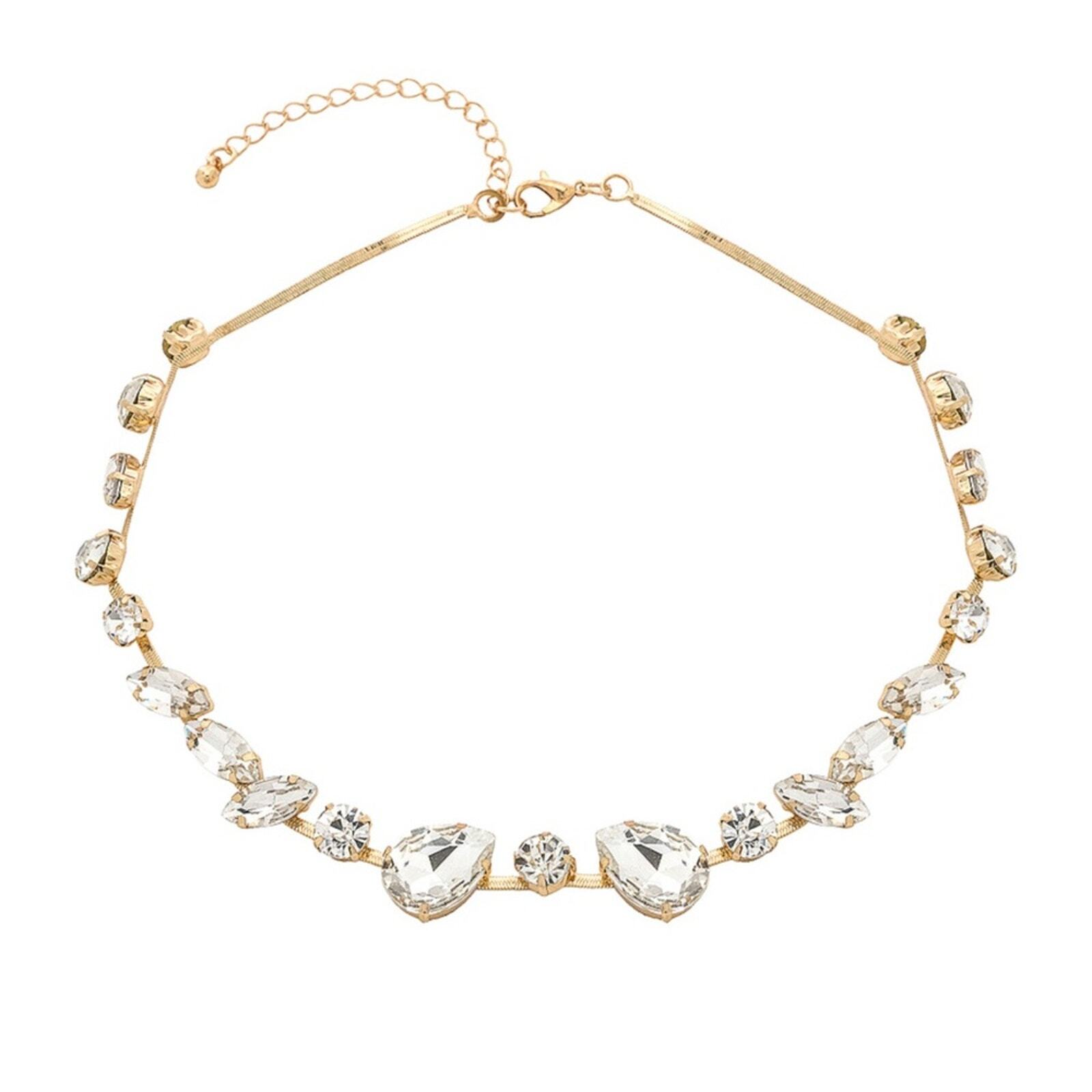 8 Other Reasons Gold & Crystal Trish Necklace & Earrings Four Piece Set NWT