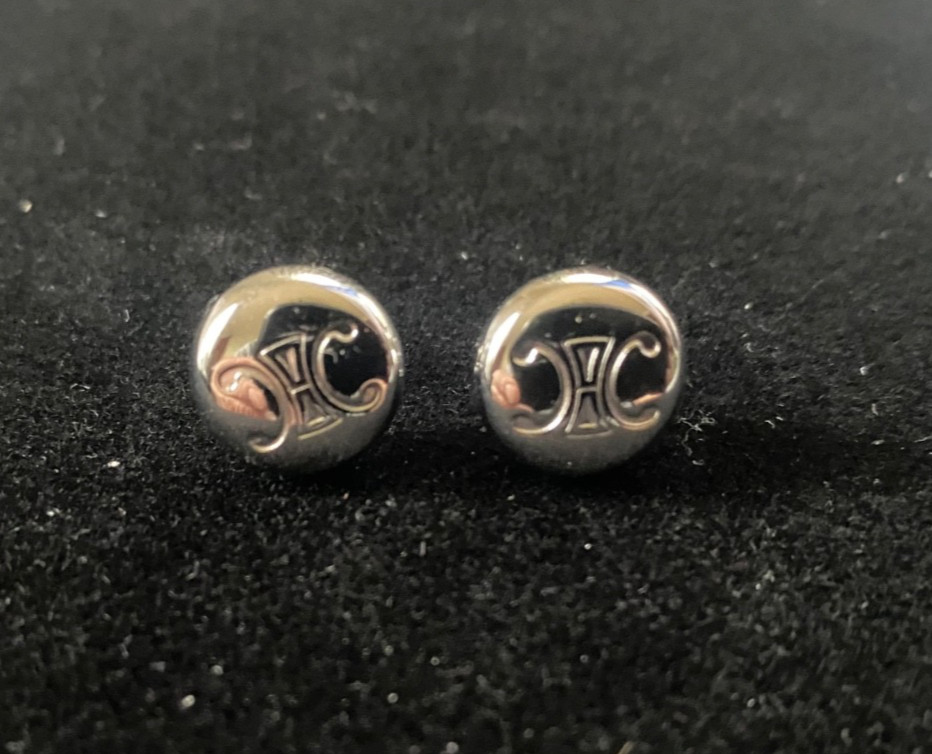 Women’s Celine Mini Stud Round Earrings – Silver Tone