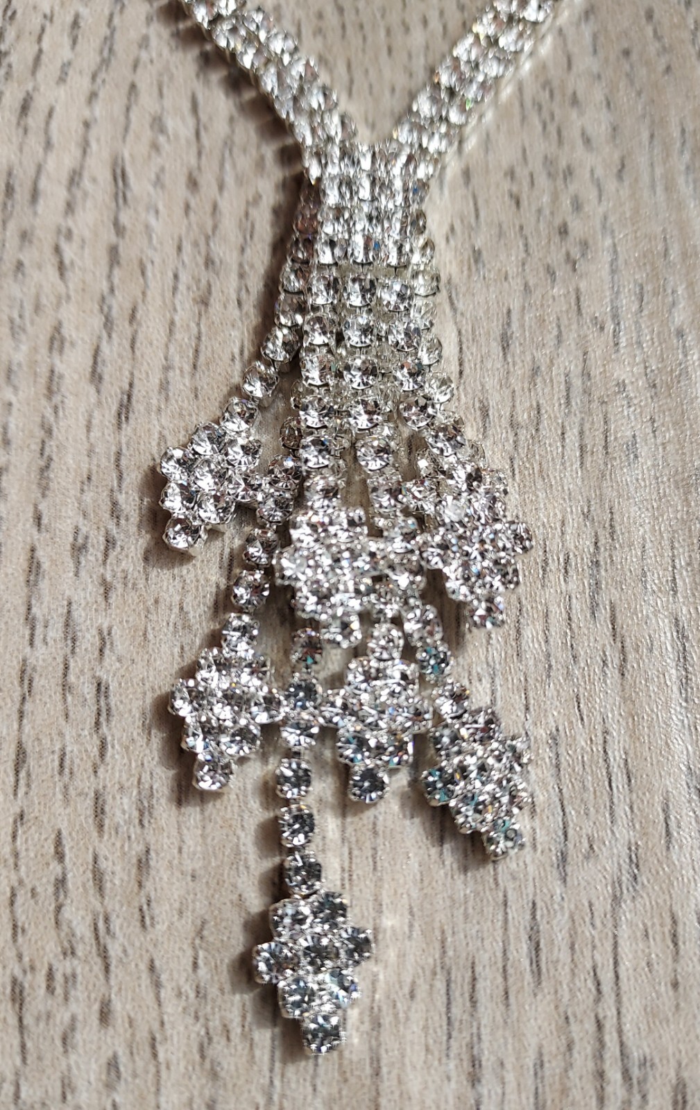 CZ Silvertone Fashion Necklace