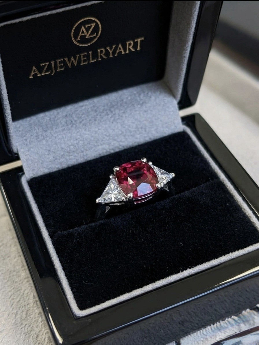 Vintage Cushion Cut Ruby Ring 925 Sterling silver Women’s Ring Gift For Her.