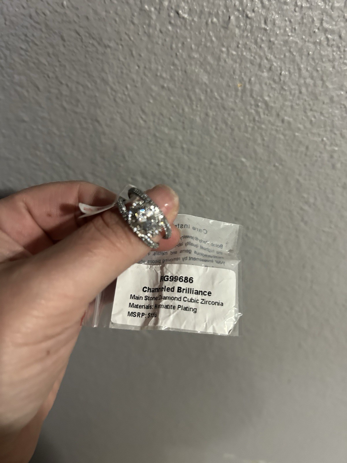 Bomb Party Lumina Ring Sz 10 “Channeled Brilliance” Diamond CZ Hematite Plating