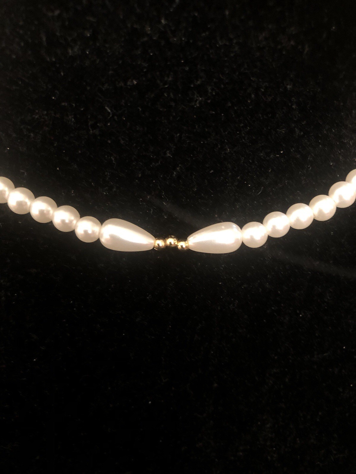 A Good Quality Faux Pearl Choker Collar 16” Necklace GP Spacers