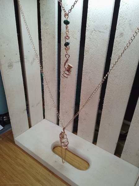 Necklace and bracelet set for women Copper wrap & toned chain great style