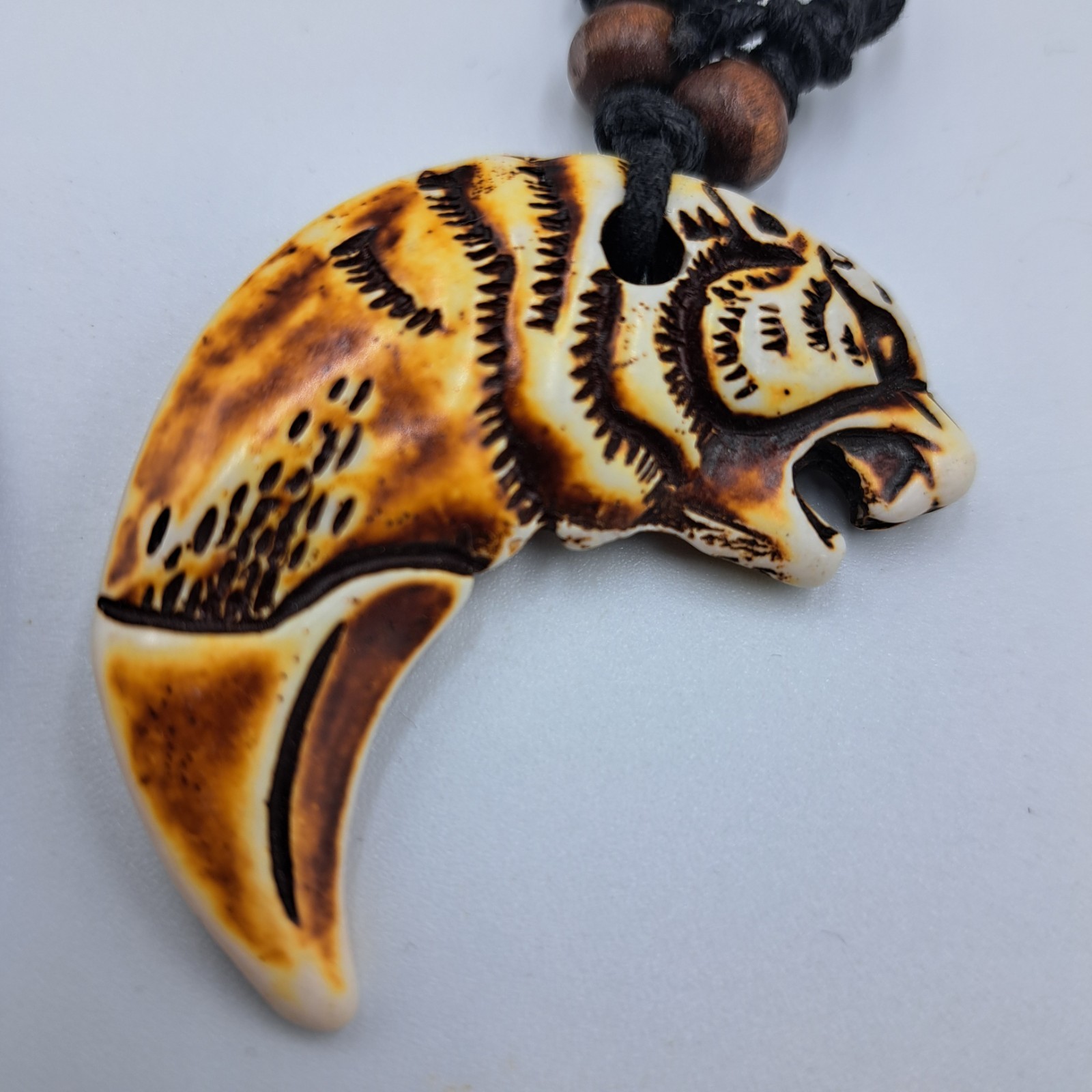 Tribal Claw Resin Necklace Adjustable 16-30 Inches