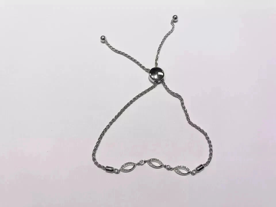 2 Ct Round Cut Simulated Diamond 14k White Gold Plated Women Bolo Chain Bracelet