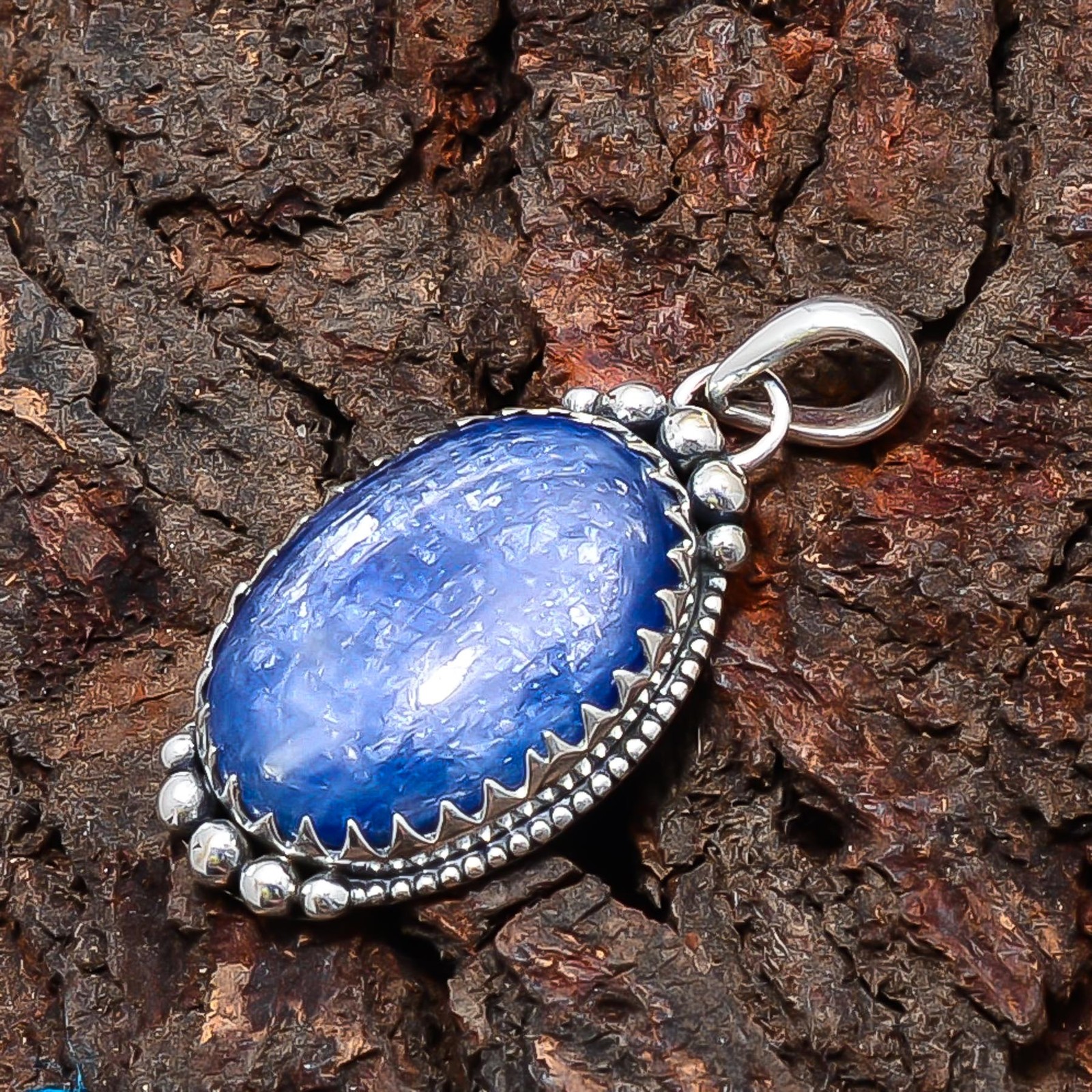 Kyanite – Nepal Gemstone 925 Sterling Silver Jewelry Pendant 1.74″ P10958123917